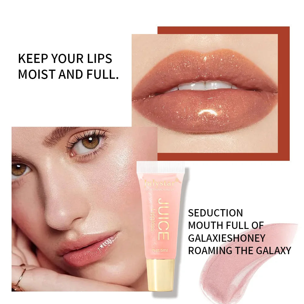 Julystar Soft Tube Lip Glaze Lip Gloss Moisturizing  Lip Balm Transparent Color Lip Brightening Female Makeup Lip Cosmetic