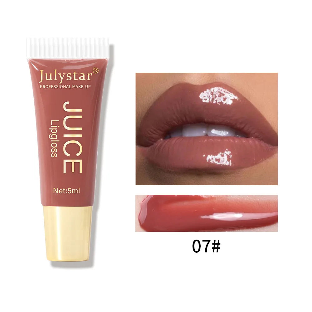 Julystar Soft Tube Lip Glaze Lip Gloss Moisturizing  Lip Balm Transparent Color Lip Brightening Female Makeup Lip Cosmetic