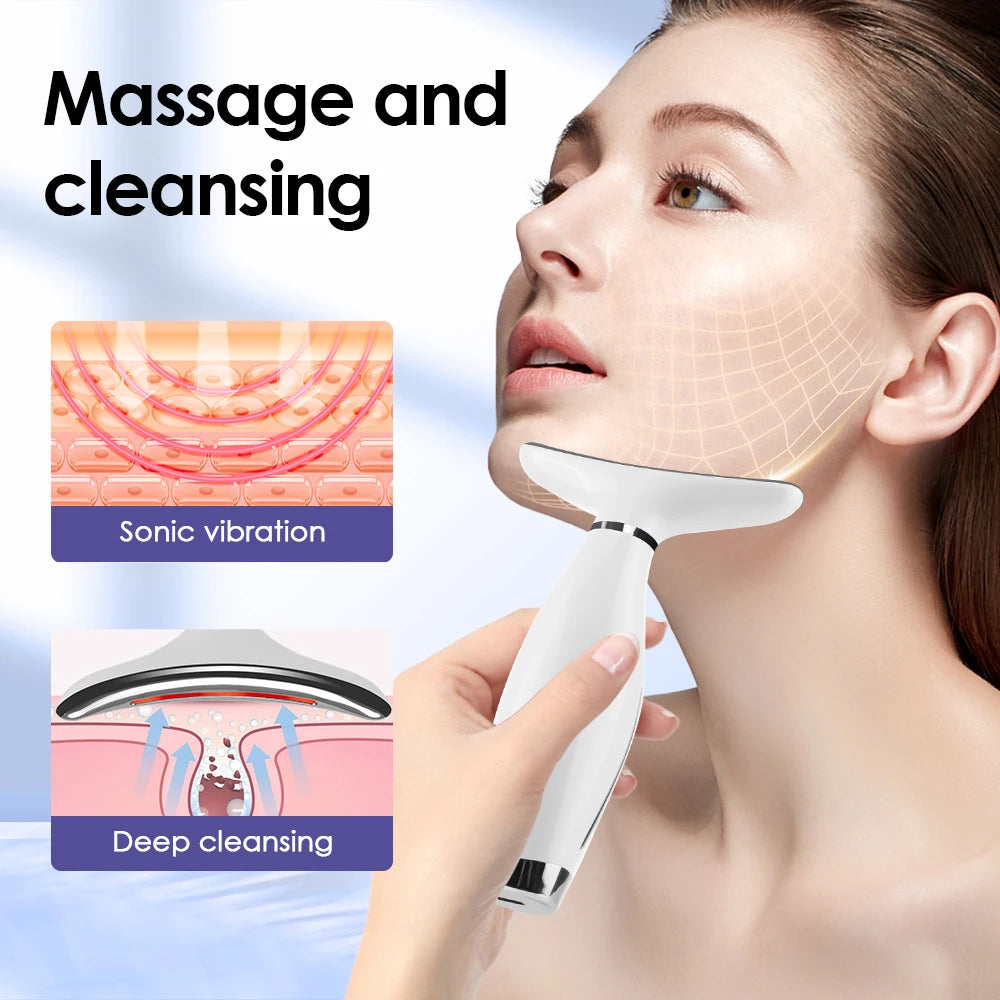 Neck Face Lifting Massager Skin Tighten Device 7 Color Light LED Photon Therapy Neck Wrinkle Remover Facial Beauty Tools