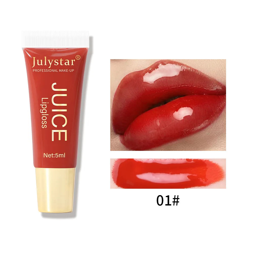 Julystar Soft Tube Lip Glaze Lip Gloss Moisturizing  Lip Balm Transparent Color Lip Brightening Female Makeup Lip Cosmetic