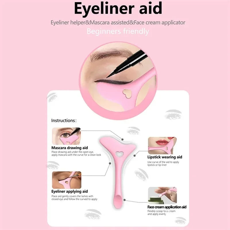 Wholesale  Multi-functional Eyeliner Stencil Wing Tips Silicone Eyeliner Aid Drawing Lipstick Wearing Aid Reusable Makeup Tools