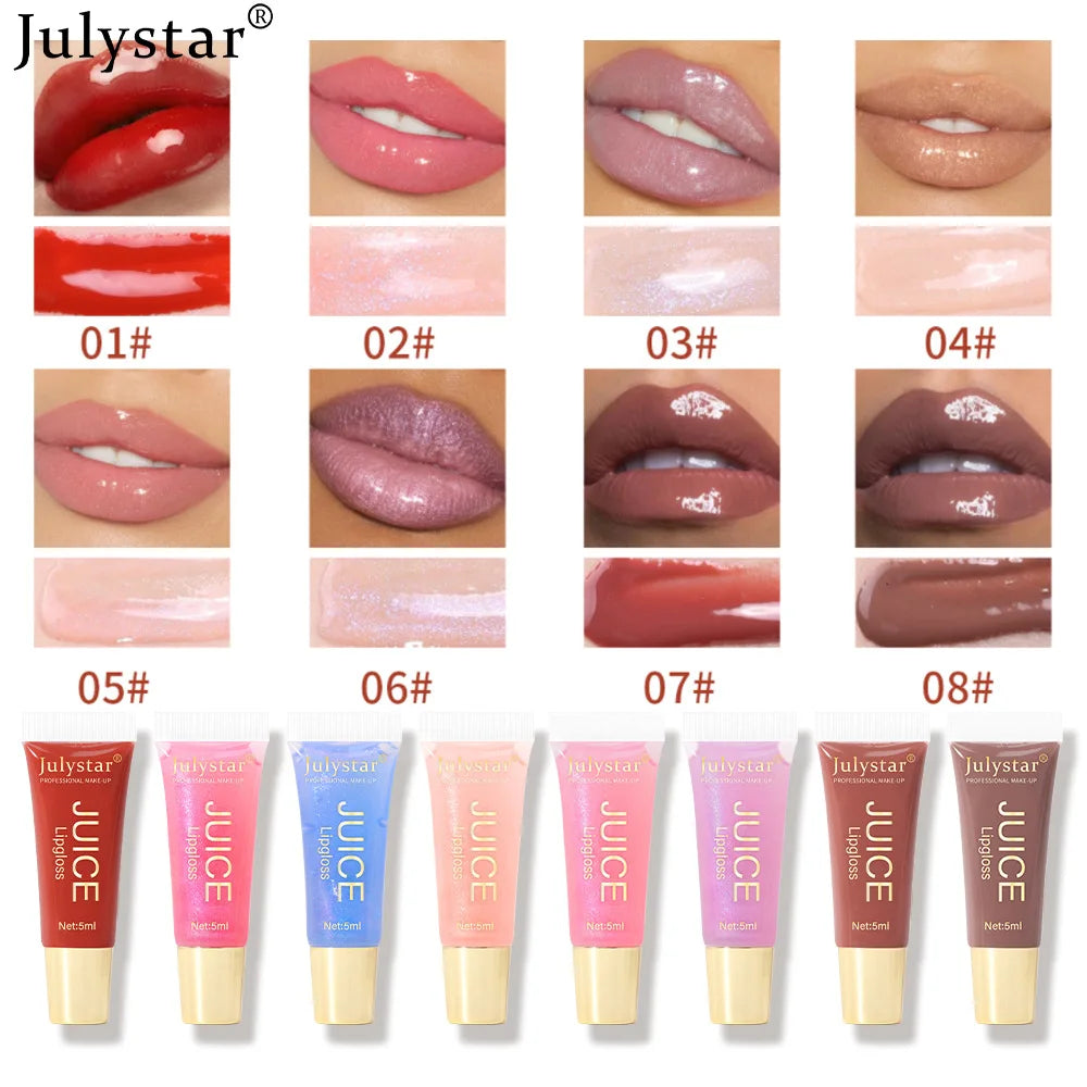 Julystar Soft Tube Lip Glaze Lip Gloss Moisturizing  Lip Balm Transparent Color Lip Brightening Female Makeup Lip Cosmetic