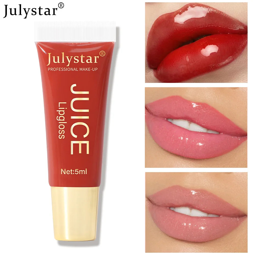 Julystar Soft Tube Lip Glaze Lip Gloss Moisturizing  Lip Balm Transparent Color Lip Brightening Female Makeup Lip Cosmetic