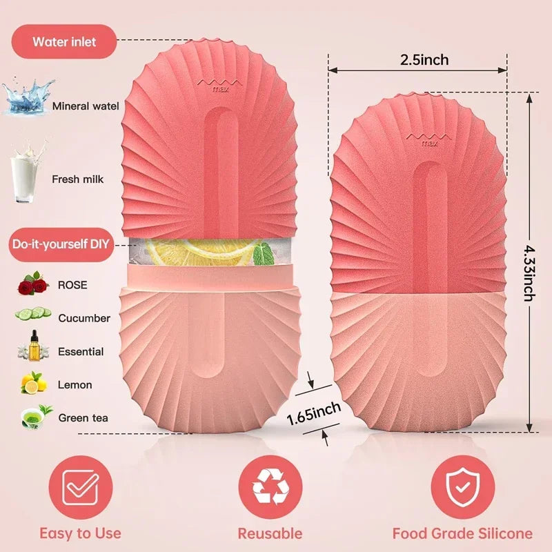 Ice Face Roller Ice Cube Beauty Massage Silicone Ice Mold For Eye Puffiness Ice Facial Roller Shrink Pores