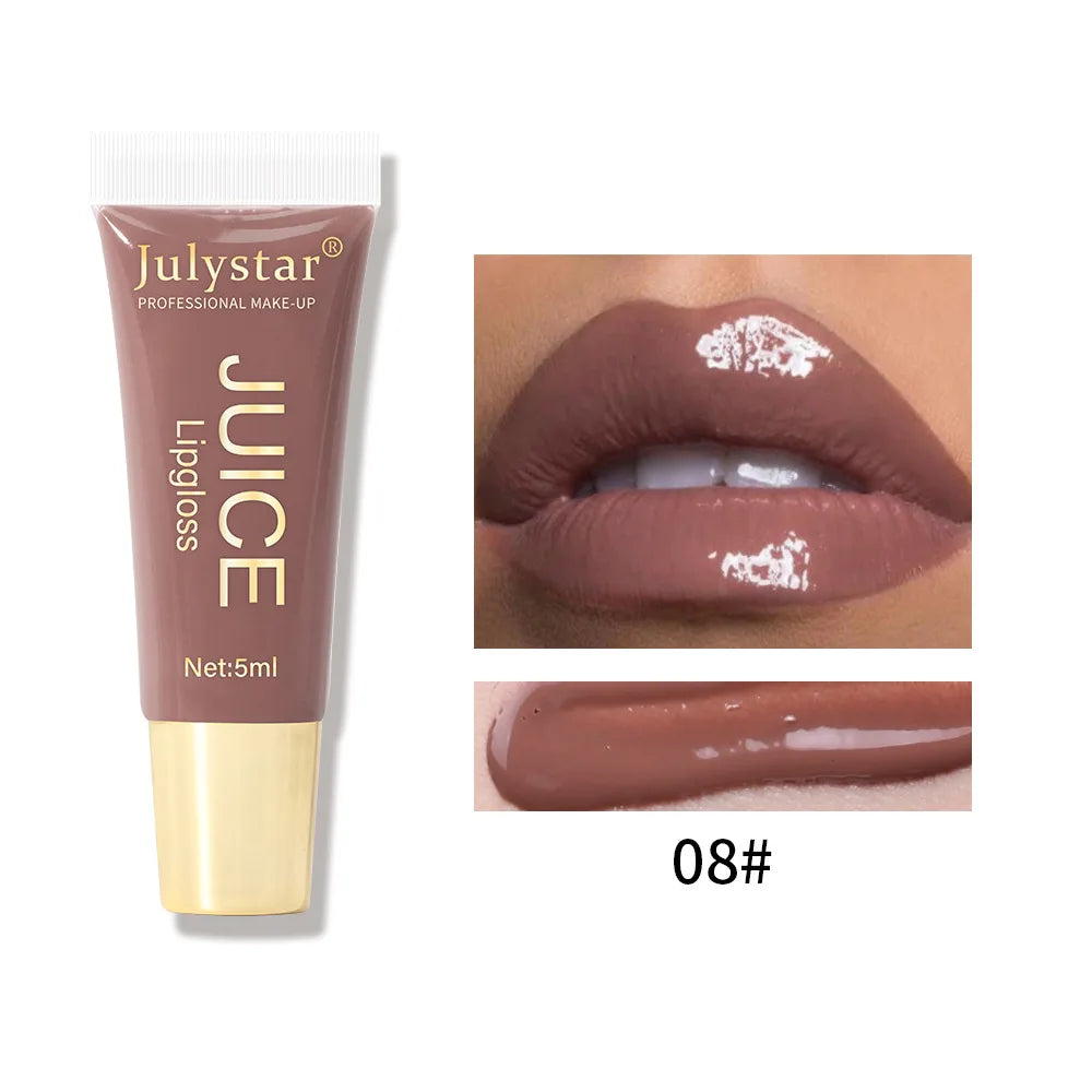 Julystar Soft Tube Lip Glaze Lip Gloss Moisturizing  Lip Balm Transparent Color Lip Brightening Female Makeup Lip Cosmetic