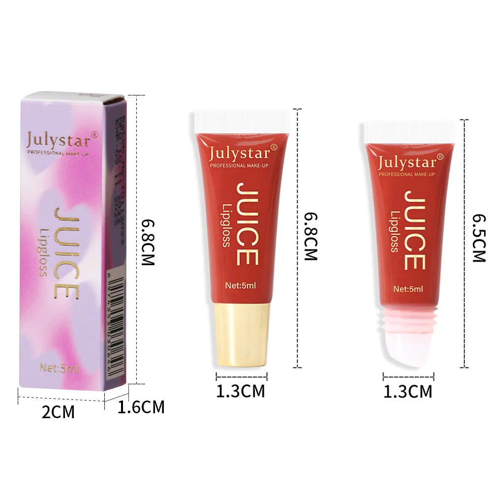 Julystar Soft Tube Lip Glaze Lip Gloss Moisturizing  Lip Balm Transparent Color Lip Brightening Female Makeup Lip Cosmetic