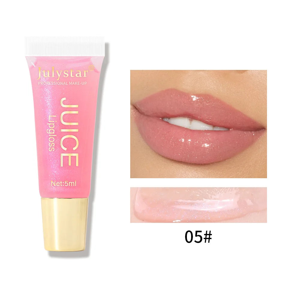 Julystar Soft Tube Lip Glaze Lip Gloss Moisturizing  Lip Balm Transparent Color Lip Brightening Female Makeup Lip Cosmetic