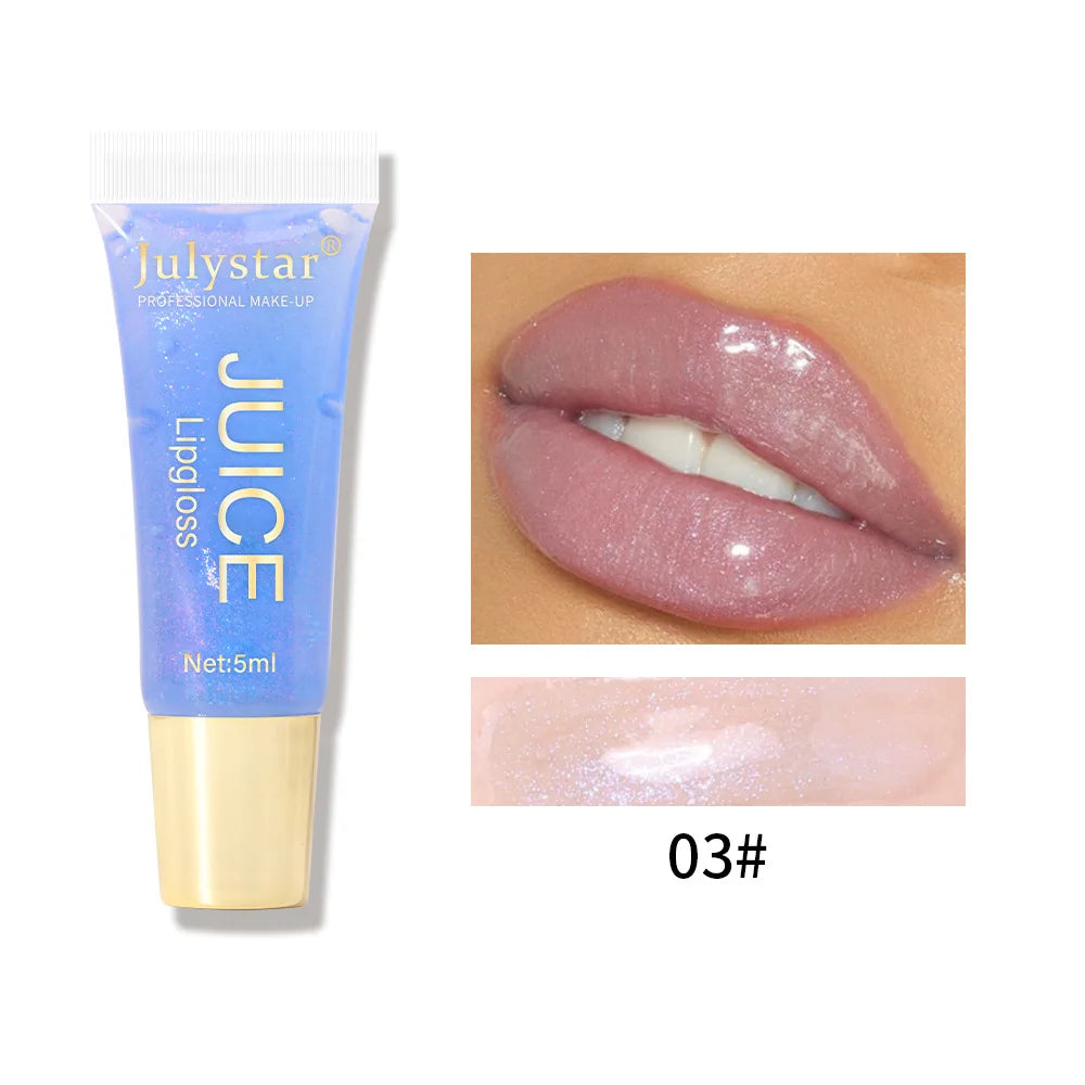 Julystar Soft Tube Lip Glaze Lip Gloss Moisturizing  Lip Balm Transparent Color Lip Brightening Female Makeup Lip Cosmetic