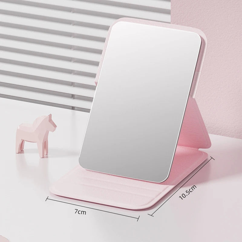 Portable Handheld Mini Makeup Mirror, Dormitory Tabletop And Office Use, Adjustable And Portable Folding Mirror