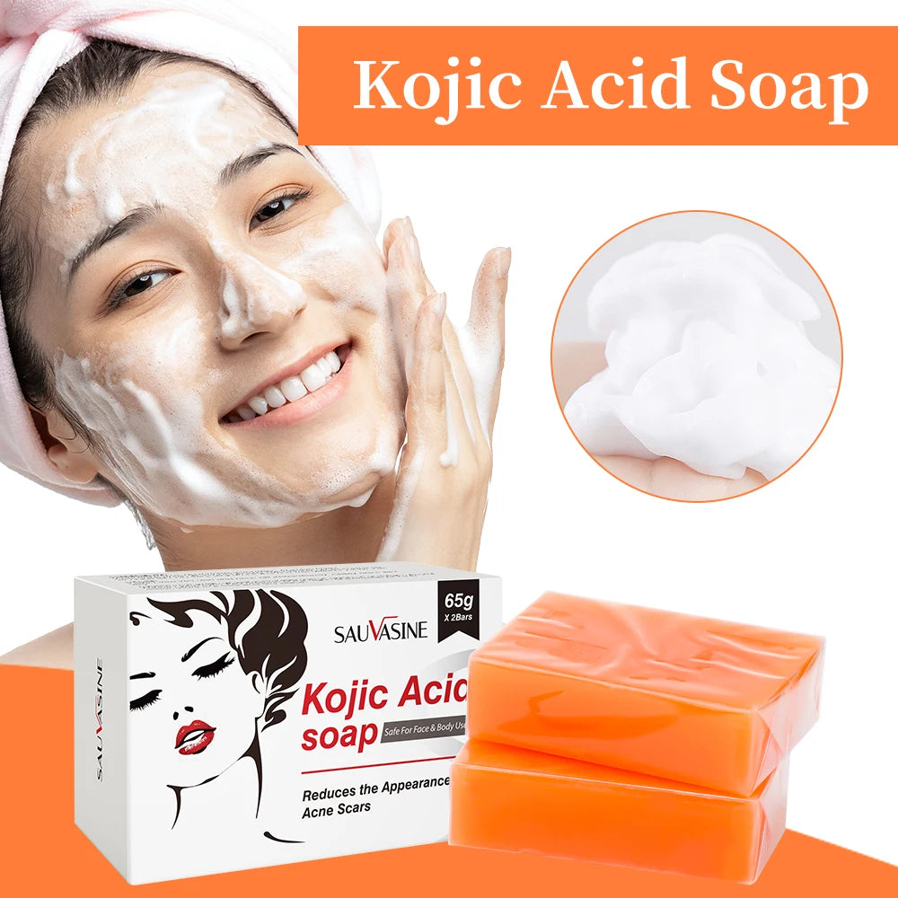 New Kojic Acid Glow Soap Facial Deep Cleaning Even Skin Tone Skin Lightening Soap Oil Control Moisturizing Skin Care