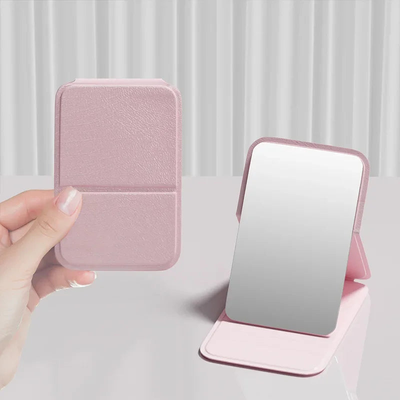 Portable Handheld Mini Makeup Mirror, Dormitory Tabletop And Office Use, Adjustable And Portable Folding Mirror